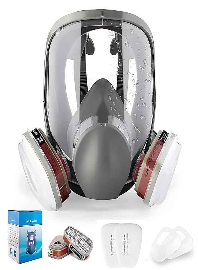 Cyrox Reusable Full Face Respirator Mask with Dual Filters - Anti-Fog, Protective Facepiece for Chemicals, Vapors, Paint Fumes, Dust - Ideal for Industrial Work | Professional PPE Gear (1Pcs) - Image 1